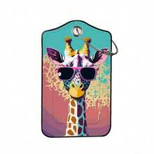 Etiqueta de bagagem Giraffe - Etiqueta de identificação de viagem leve e moderna, design vibrante, adequada para malas, mochilas, acessórios de malas de viagem | Design lúdico | Etiqueta