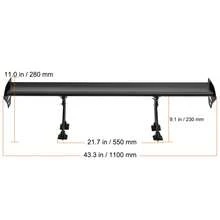 GT Wing Car Spoiler, 43.3 Inch Universal Spoiler With Single Deck, Adjustable Lightweight Aluminum, Car Rear Spoiler Wing, Racing Spoiler BGW/JDM Drift Black - Aluminum alloy 43.3-inch long bracket - 查看 10