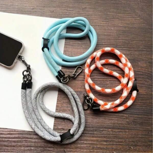 1PC 8mm Diameter Adjustable Phone Strap Pad Phone Lanyard, Long Crossbody Single-Shoulder Phone Lanyard, Multi-Functional Phone Case Lanyard Does Not Affect Charging. Crossbody Neck Strap Clip Detachable - Suitable For All Smartphones And Outdoor Cameras. Camera Clip Suitable For All Standard Phone Cases