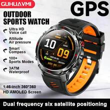 GUHUAVMI 2025 New Men's Outdoor GPS Sports Smartwatch, GPS+Beidou Dual Frequency Positioning, LED Flashlight, 3ATM Waterproof Watch, Alloy Body, 540mAh Battery, Multi-Color Strap, Wireless Call, Voice Assistant, Reminder Function, GPS Tracking, 100+Sport Mode, Compass, Altitude And Air Pressure, Fitness Tracker Bracelet, Women's Outdoor Sport Smart Watch, For Android IOS - Multicolor - View 18