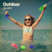 2/4/1个可重复使用的章鱼形水球，适合户外玩具和游戏，儿童和成人水上玩具，男孩女孩皆宜 - 夏季泳池和后院水球，儿童泳池洗澡玩具，可挤压的章鱼玩具和凝视龙毛绒玩具，是缓解压力的绝佳生日礼物