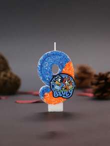 1Pc Bluey Creative Number 0-9 Handmade Birthday Candles One Year Old Digital Birthday Decoration Gift Christmas