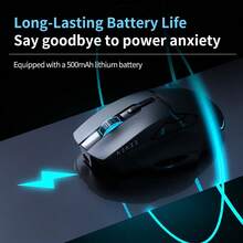 NACODEX AJAZZ AJ039 Kabel/Drei-Modus-Maus Yingst A704F Sensor mit niedriger Latenz, praktische Büromaus, leicht mit 124 Gramm, coole Beleuchtung, 500 mAh Akkulaufzeit, Gaming-Maus unterstützt Multi-System Windows, Android