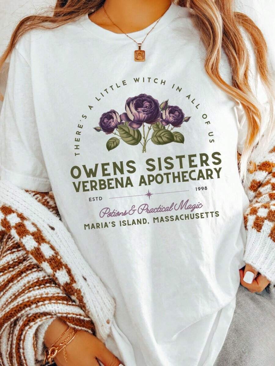 Practical Magic Shirt, Practical Magic Movie, Witch Shirt, Basic Witch,Witchy Woman,Practical Magic,Midnight Margaritas,Goth Shirt,Movie Tee - 白色 - 查看 1