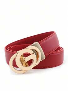 1 Stück 2025 Neuer G Buchstabe Herren Gürtel, hochwertige Buchstaben Legierung Automatikschnalle Gürtel, lässiger mehrfarbiger Echtleder Gürtel, modischer lässiger Herren Gürtel, leicht zu kombinieren mit formeller Kleidung Herbst, Halloween Herbst-Winter Accessoires, geeignet für Teenager, Jugendliche, Herren, Lässig, Outdoor, Sport, Urlaub, Abschlussgeschenke, Geburtstag, Alltag