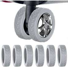 4/8 件轮子保护套，旅行箱包通用轮子保护套，旅行配件，行李箱轮子保护套，防震静音降噪耐磨硅胶行李箱轮子保护套，拉杆箱滚轮保护套，可重复使用，旅行必备，返校必备，沙滩露营必备，节日必备 - 彩色 - 查看 13