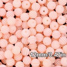 12mm Cuentas de bola de mora, cuentas sueltas redondas de plástico ABS de color mezclado tipo caramelo para hacer joyas y manualidades - bolas de arándano - Ver 17