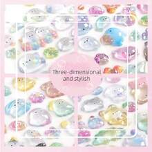Cute 3D Fluffy Stickers, Kawaii Resin Animal Cartoon Stickers, Small DIY Stickers For Scrapbooking, Notebooks, Laptops, Water Bottles (Random Styles)