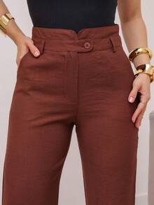 YING ZI Marrant Tailored Dress Pants - 鏽棕色 - 查看 5
