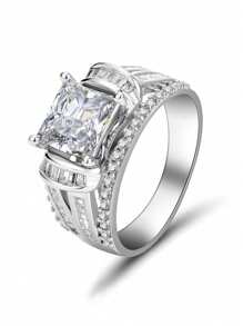 1 PC Fashion Cubic Zirconia Ring For Women For Wedding Engagement Party Jewelry Valentine's Day Gift