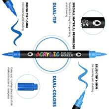 1 支双色酒精马克笔，双头丙烯双色毛笔，玻璃绘画重叠颜色，专业美术学生软绘图马克笔返校