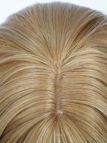 24-Inch Light Blonde Medium-Length Straight Wig With Bangs And Rose Lace, Suitable For Daily/Party/Holiday Wear - Gold - View 10