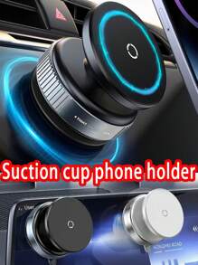 1Pc Adjustable Magnetic Car Phone Holder - Strong Magnetic Suction Stable Holder 360° Unlimited Rotation And Multi-Angle Adjustment Suitable For I Phone 15/14/13 Pro Max And Other Smartphones GPS Navigation Phone Holder Glue-Free Suction Cup Installation Anti-Slip And Anti-Shake Design Compatible With IPhone, Android Phone, Gift For Birthday, Family, Friends Car Accessories