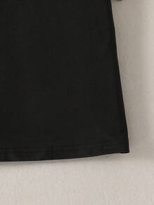 Young Boys Funny Letter & Pixel Chicken Print Short Sleeve T-Shirt - Black - View 6