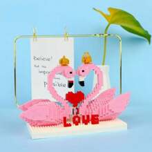 1 Set Rose Flower Bouquet Building Blocks Toy, Small Particles Assembly Blocks, 3D Toy, Valentine's Day Gift For Friends And Family, Rose Flower Gift, Adult And Teenager Building Blocks Toy