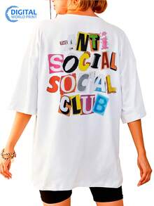 T-Shirt Oversized Shirt AntiSocial Social Club Collage Streetwear Premium Summer Winter T-Shirt - Trắng_3235 - Xem 6