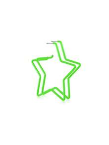 3 Pairs/Sets Of Vintage Fluorescent Oversized Five-Pointed Star Earrings Suitable For Women's Costume Parties And Daily Wear - Multicolor - View 3