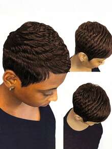 4inch 4# Pixie Cut Wig Human Hair Wigs With Bangs Non Lace Front Wigs For Women For Halloween Costumes - S4 - View 3