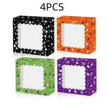 4/12pcs Halloween BOO Ghost Pumpkin Wizard Cookie Transparent Window Gift Box, Suitable For Adult Party Snack Packaging - Multicolor - View 11