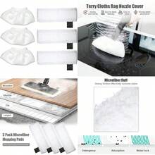 Microfibre Cloth Set For Karcher Steam Cleaner Replacement Cloths SC1 SC2 SC3 SC4 SC5 Accessories Microfibre Cloth Set Washable For Steam Cleaner Handheld Device 3 Layer Nozzle Covers