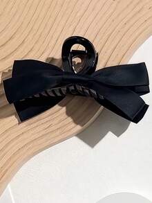 2pcs Hair Clips, 2 Colors, Ribbon Bow Hair Clips, Large Bow Hair Clips, Hair Accessories For Girls (Black & White) - Multicolor - View 6