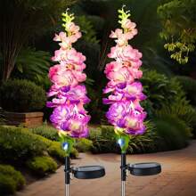 1 件/2 件太阳能风信子草坪灯，彩虹色风信子花园灯，LED 花园装饰户外照明景观灯，用于花园、庭院、露台、公园、草坪和通道装饰的塑料材料