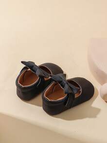 0-1 Years Old Infant Toddler Shoes With Bowknot & Glitter PU - Black - View 4