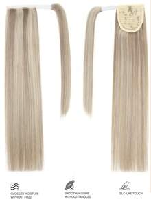 12-22英寸真人发直发马尾接发,环绕式直发马尾,女士万圣节、圣诞节发饰,即刻佩戴,蓬松丰盈,持久耐用,可重新造型,自然舒适。 - S18A/613A - 查看 3