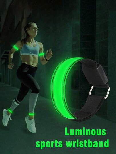 LED Grid Luminous Armband Reflective LED Light Armband, Party Supplies, Sports Wristband For Running, Hiking, Camping, Party, Rechargeable
