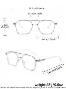 Gafas de piloto de verano para hombres con lentes transparentes, adecuadas para computadora, TV, juegos y uso de teléfonos inteligentes, lentes transparentes para protección ocular y reducción de la fatiga visual - transparente - Ver 5