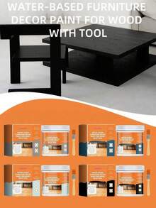 100g Water-Based Wood Furniture Decorative Paint, Wood Door Furniture Window Refinishing Color Changing Water-Based Wood Paint, Multiple Colors Available: White, Mint Green, Rock Blue, Black - Multicolor - View 4