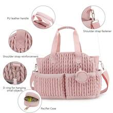 1 Stück neue gesteppte Mama-Tasche, Schultertasche mit Stauraum, wasserfestes Material für Schwangerschaft & Babytransport, Wickeltasche - Verschiedenfarbig - Übersicht 7