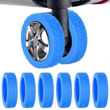 4/8 件轮子保护套，旅行箱包通用轮子保护套，旅行配件，行李箱轮子保护套，防震静音降噪耐磨硅胶行李箱轮子保护套，拉杆箱滚轮保护套，可重复使用，旅行必备，返校必备，沙滩露营必备，节日必备 - 彩色 - 查看 15