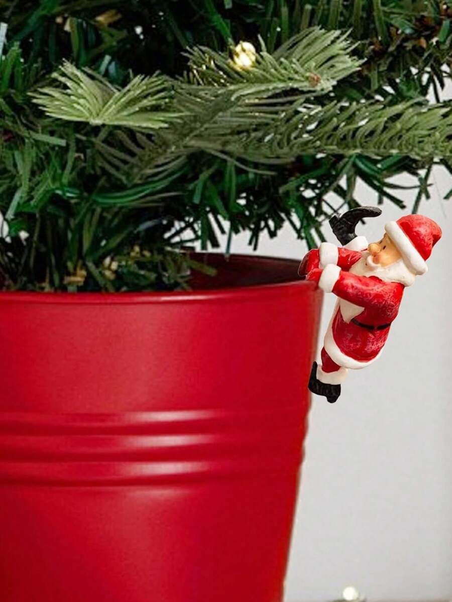 1 pieza Decoración de maceta trepadora navideña, Estatua de Santa Claus y muñeco de nieve para maceta, Estatua de gnomo de resina para decoración navideña, regalo para decoración del hogar, patio y jardín en Navidad. Adecuado para decoración navideña del hogar, decoración de la habitación, decoración del dormitorio.
