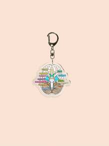 1件装亚克力护士包挂件钥匙扣，饰有解剖学心脏、大脑、身体、眼球、肺等图案，适合医护人员、护理人员及毕业礼物