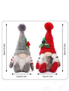 1pc Christmas Decoration, American Country Style Faceless Old Man Figurine, Gnome Sitting Desk Decor, High-Quality Male & Female Hat Wearing Doll, Detailed & Textured Material Home Decor Christmas Decorations Room Decor