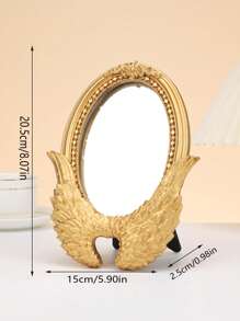 1pc Vintage Palace Style Resin Carved Decorative Hand Mirror,Makeup,Cheap,Room Decor,Vanity,Travel,Bedroom,Makeup Accessories,Mirror,Vanity Mirror,Mini Mirror,Compact Mirror,Mirror Small,Hand Mirror