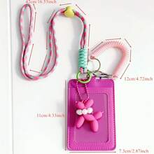 1 chiếc túi đựng thẻ đeo cổ, họa tiết chó bong bóng màu Dopamine, chất liệu da PU, nhỏ gọn và nhẹ, phù hợp cho giáo viên và học sinh, có thể đựng thẻ sinh viên, thẻ ID, thẻ đi lại, thích hợp cho sinh viên, nhân viên và giáo viên. - Nhiều màu - Xem 8