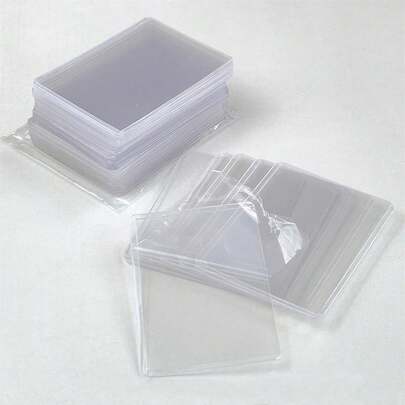 30 个横向层压硬卡套，3 英寸照片/卡片防水存储透明夹