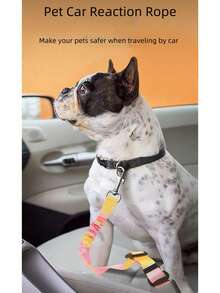 1条全新可伸缩弹性宠物车载牵引绳，安全牵引带，猫狗外出必备用品 - 彩色 - 查看 1