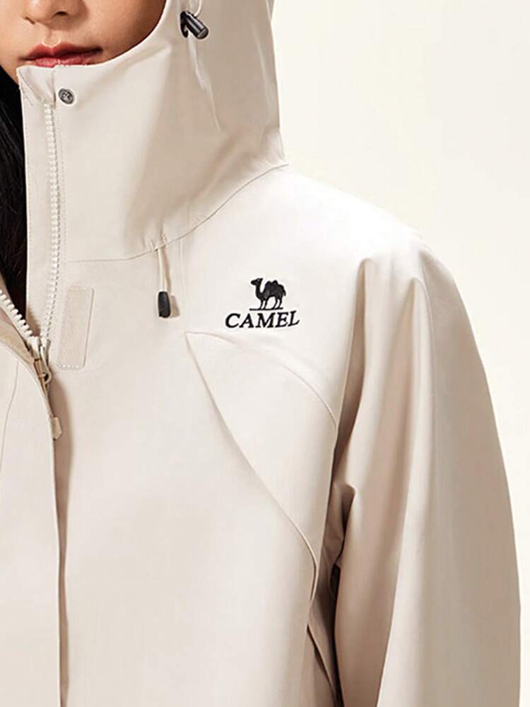 CAMEL CROWN 女士秋季户外三防连帽宽松功能性夹克休闲运动外套 - 橡木灰 - 查看 2
