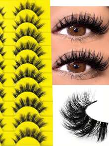 10 Pairs Of Cat-Eye Transparent, Natural, Thick And Soft False Eyelashes, D-Curled, Comfortable And Multi-Functional False Eyelashes - Fluffy Lashes - View 5