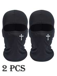 Cross Pattern Multifunctional Graffiti Punk Sun Protection Mask, Balaclava, Full Face Mask Suitable For Cycling, Skiing, Hiking, Fishing And Outdoor Sports, Windproof And Breathable, Best Christmas Gift