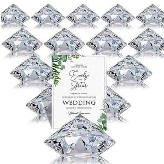 一套 12 个照片/价格/介绍卡夹，水晶亚克力支架，适用于桌面、婚礼、餐厅、圣诞节、生日派对装饰