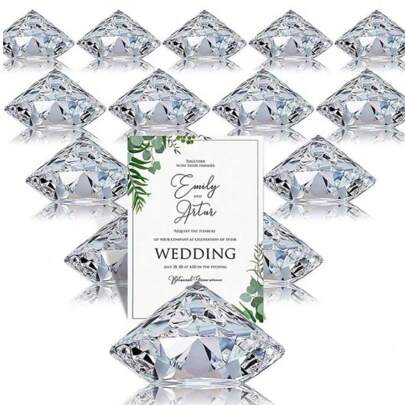 Set di 12 supporti in acrilico cristallo per foto, prezzi e introduzioni, adatti per decorazioni da tavolo, matrimoni, ristoranti, Natale, feste di compleanno