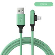 Durcord 1.8 米/5.9 英尺/70.8 英寸 [MFi 认证] 超长充电器线多色 USB 快速充电线液体软胶数据兼容 13/12/11 Pro Max/XS MAX/XR/XS/X/8/7 Plus - 马卡龙色兼容 14 Pro Max、14 Pro、14 Plus、13 Pro Max、13 Pro、13、12 Pro、12、11、XS、XR、8 Plus、8、7、6、5、SE，兼容 iPad Lightning，90 度直角 - 彩色 - 查看 9