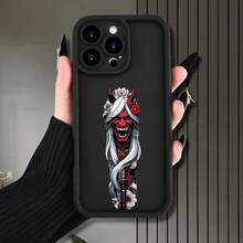 [Teléfono] Teléfono con textura de escalera con patrón de colmillos. Compatible con 16/15/14/13/12 Plus/Pro. Diseño moderno y neutro. Ideal para amigos, familiares, novios y novias. - Negro - Ver 11