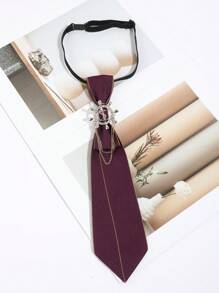 1 件男士时尚复古水钻船舵流苏可拆卸领结，纯色休闲日常佩戴领带 - 彩色 - 查看 14