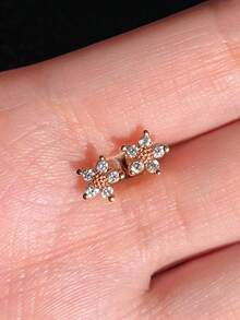 一对时尚立方氧化锆耳钉，女士婚礼、订婚、周年纪念、派对、情人节礼物