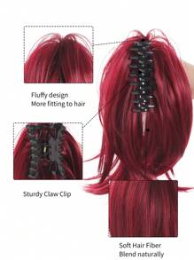 Synthetic Curly Hair Bun Chignon Messy Elastic Band Scrunchies Updo Hairpieces Extensions For Women Cover Ponytail Extension Grasping Short Ponytail Red 99J